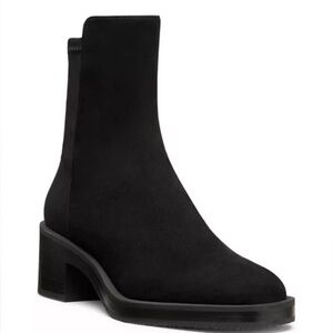 NEW Stuart Weitzman 5050 Kaia Stretch Leather Ankle Booties Black 8.5